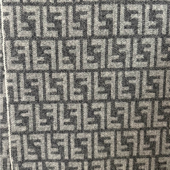 Fendi Gray Zucca Patterned Wool Scarf - Picture 2 of 5